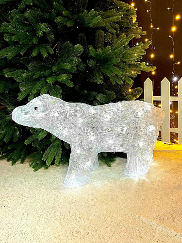 													Светодиодная фигура Медведь белый 35х60 см акрил Р-1815 фото 3